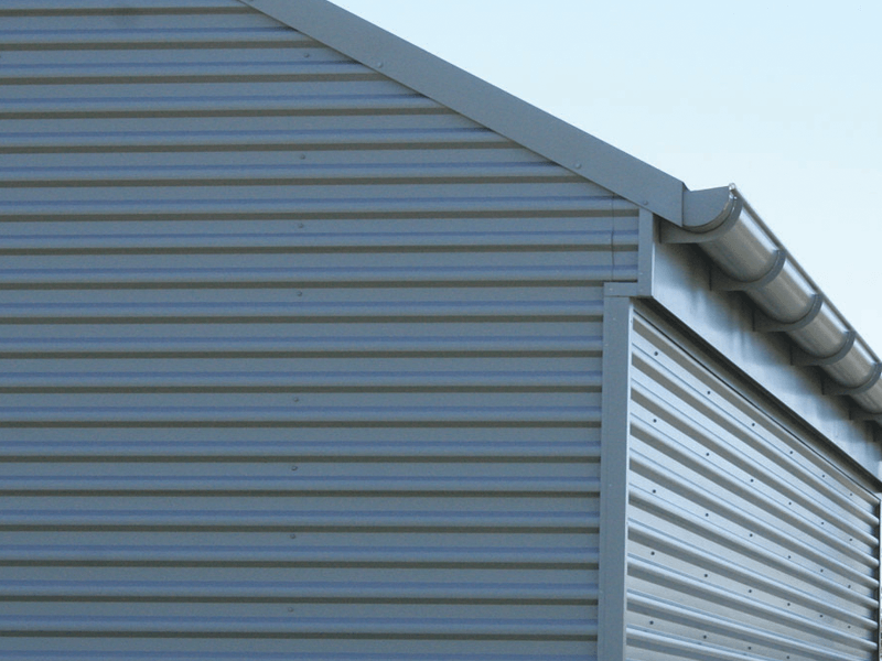 Metrospan® sheeting in situ as exterior walling on a building