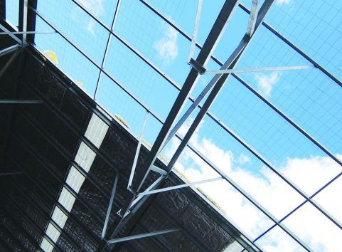 purlins in situ during construction of a building