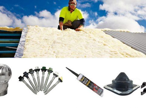 Insualtion, silicone, roof vents and other accessories used for installation of roofing and walling