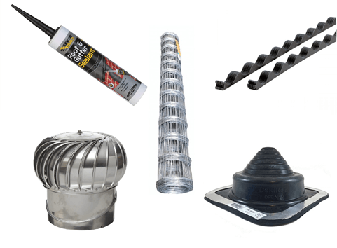 photo showing selection of roofing accessories