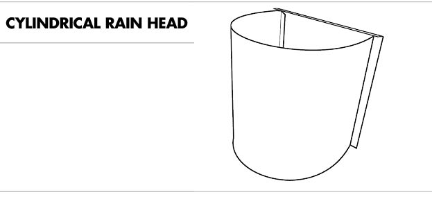 Line drawing of a cylindrical rain head