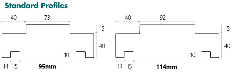 Dry Wall Standard Profile line drawing and dimensions