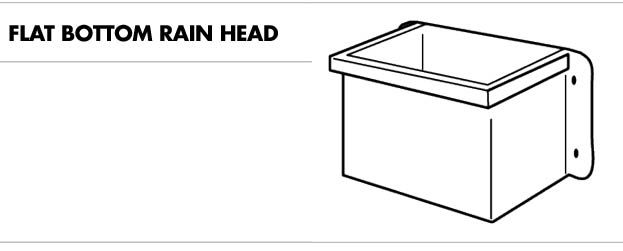 Line drawing of a flat bottom rain head