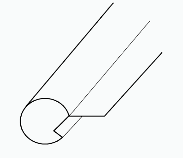 Line drawing of a gable roll flashing from Metroll