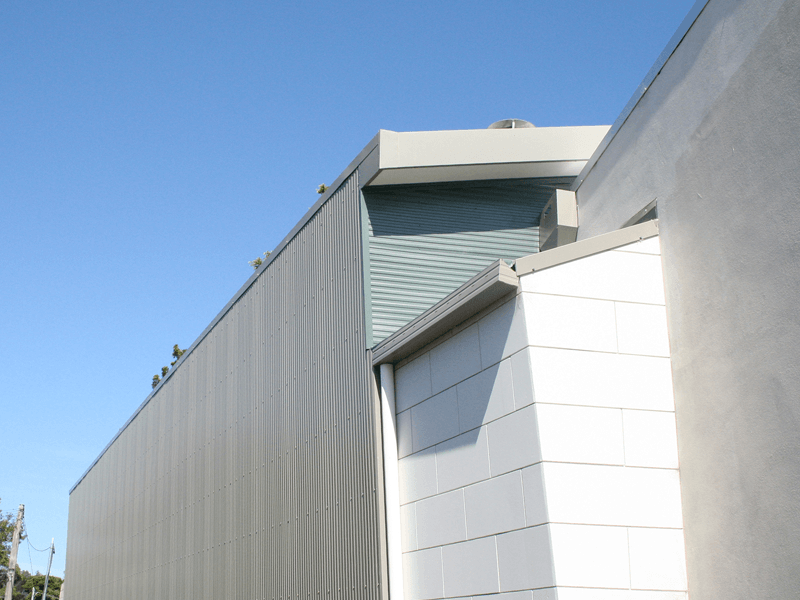 metlok in situ as walling on building