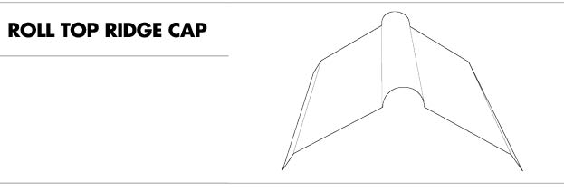 Line drawing of a roll top ridge cap