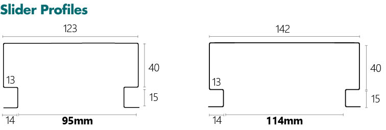 Metroll Shadow Line Door Frame Specs Slider Profile - 95mm and 114mm