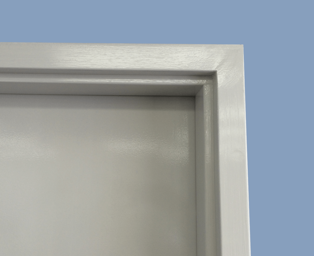 In situ view of a Metroll Square Bend Metal Door Frame