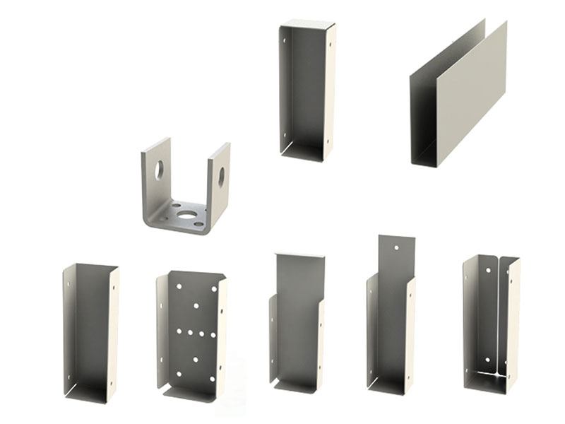 photo showing array of steel post and beam components