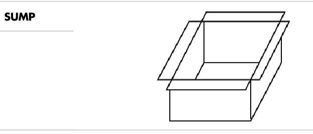 line drawing of a sump