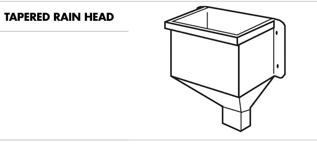 Line drawing of a tapered rain head